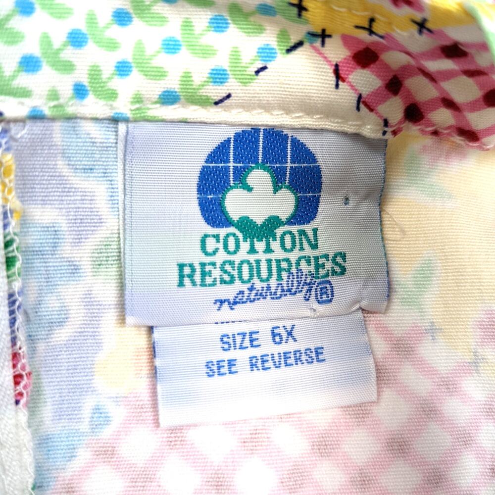 Vintage Cotton Resources Dress Girls Sz 6x Patchwork Shift Preppy Y2K Sundress - Picture 4 of 4